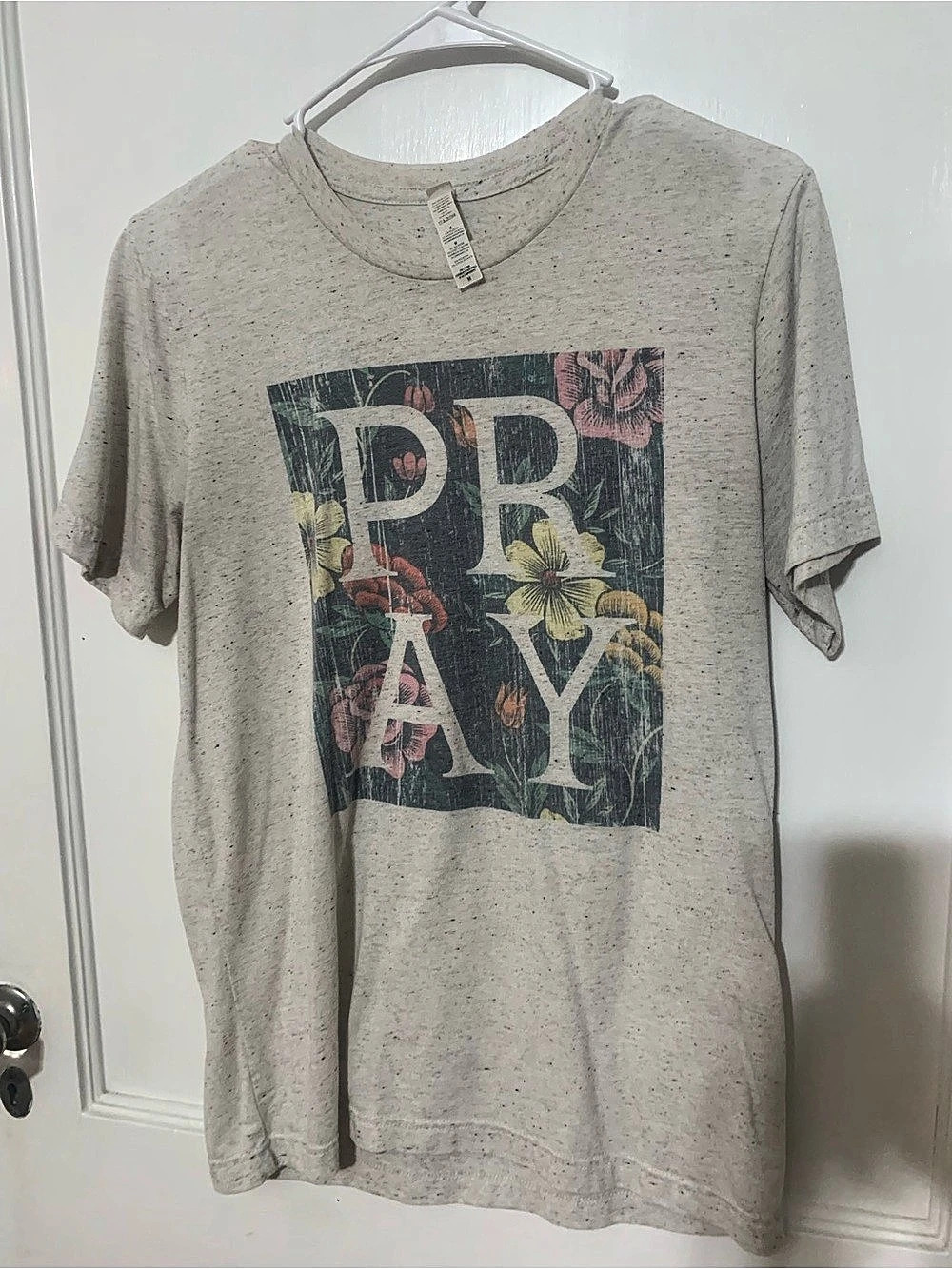 Graphic Pray Floral Tee Size Medium